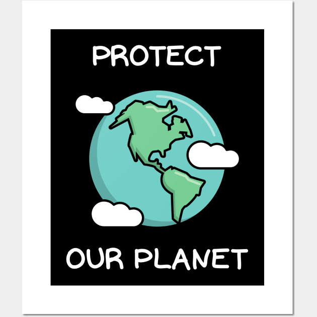 Protect Earth Environmental Awareness Ocean Sea Fish Shirt Planet Earth Green Greta Thunberg Cute Funny Mother Earth Climate Change SOS Help Pollution Nature Ozone Environment Inspirational Cute Funny Gift Idea Wall Art by EpsilonEridani